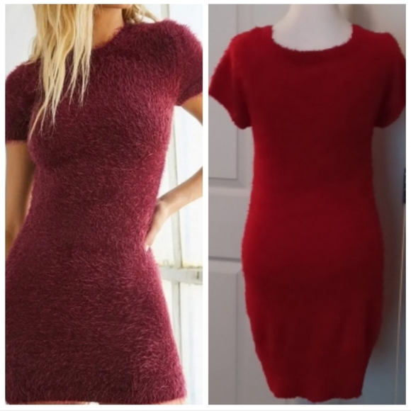💙🌺Body Central Red Textured Knit Dress - Picture 1 of 10